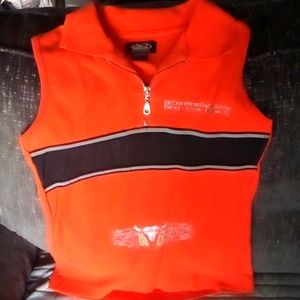 Ladies Biker Design Sleeveless T-Shirt